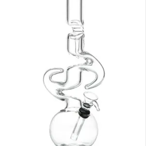 Photo of 12" Bubble Beaker with Clear Glass Hooked Horn Accents