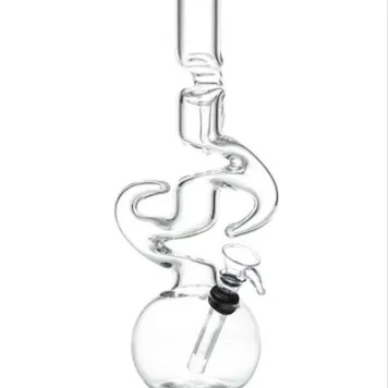 Photo of 12" Bubble Beaker with Clear Glass Hooked Horn Accents
