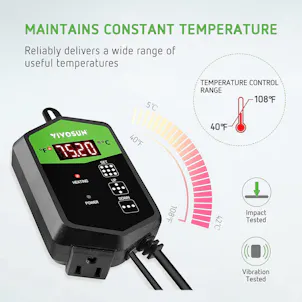 Photo of VIVOSUN 10"x20.75" Seedling Heat Mat and Digital Thermostat Combo Set MET Standard