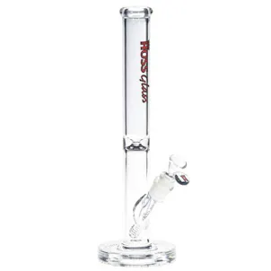 Photo of Hoss Glass 14 Inch Slim Straight Tube Bong with Thick Embossed Base