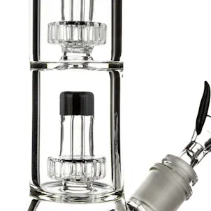 Photo of 14" Beaker Bong w/ Double Showerhead Percolator, by Crystal Glass