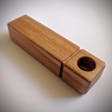 Product image for Wide MADRONA Wooden Smoking Travel Pipe - Tobacco Pipe w/ Accent Ring - Optional Bowl Cover - Handma