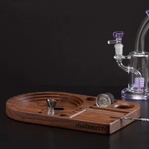 Photo of Rig Station - Black Walnut Wood, Water Bong / Glass Rig Versatile Workstation