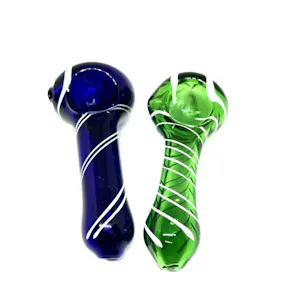 Photo of Blue/Green Swirl Glass Pipe 4"