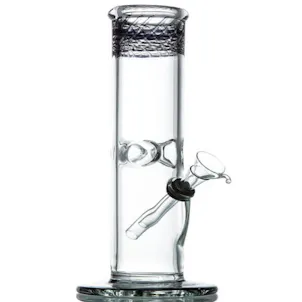 Photo of 10" Straight Tube with Raked Colored Glass Accents