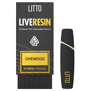 Photo of LITTO - Chemdog - Premium Live Resin THC Disposable Vape Pen - 1G