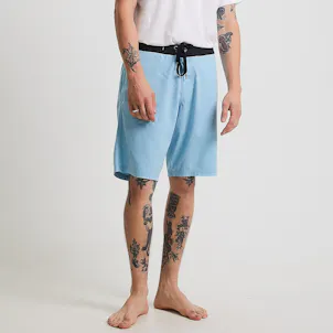 Photo of Afends Mens Surf Related - THC Essentials - Hemp Fixed Waist Boardshort - Sky Blue