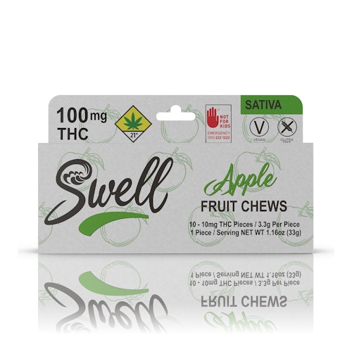 Sativa Apple Fruit Chews 100mg 10-pack