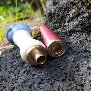Photo of Hybrid Lava Tube w/Ceramic and Purpleheart Wood and Gold Bowl