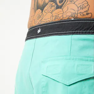 Photo of Afends Mens Surf Related - THC Essentials - Hemp Fixed Waist Boardshorts - Mint