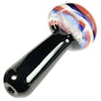 Product image for 4" Swirling USA Cane Design Black Glass Pipe
