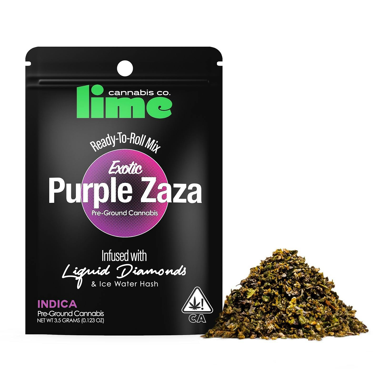 Lime Indica (3.5g Infused Flower) Exotic ReadyToRoll Purple ZaZa