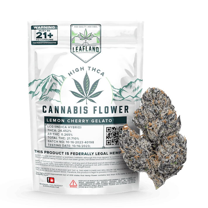 LeafLand THC: Exotic THCA Flower- Lemon Cherry Gelato | 3.5g | AAA