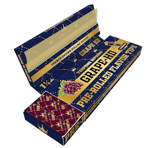Photo of 1 1/4 Size Ultra Thin French Brown Rolling Papers with Grape HD Flavored Tips