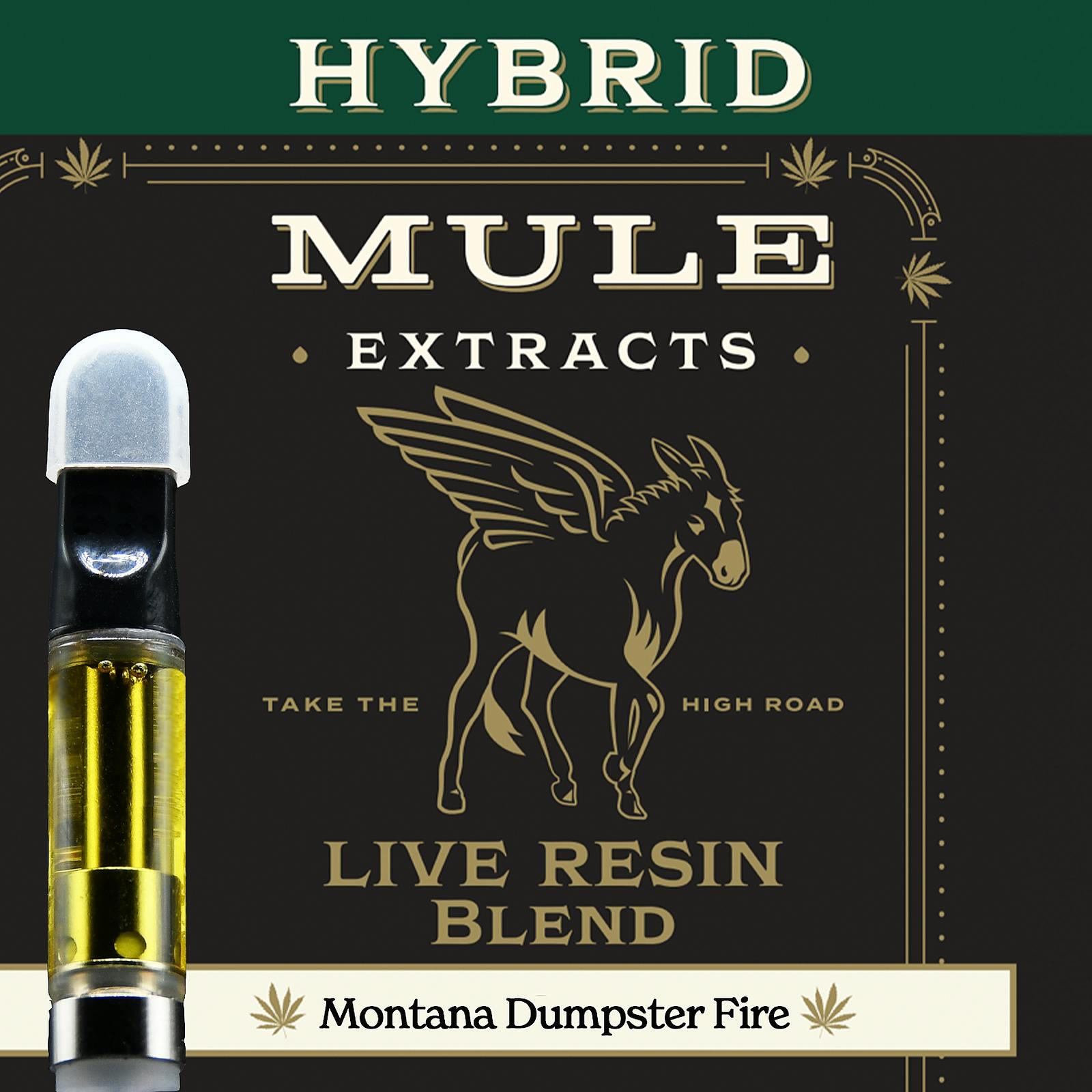 Mule Extracts 1g Cart Live Resin Montana Dumpster Fire Hybrid 82.4