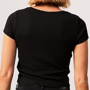Photo of Afends Womens Faith - THC Essentials - Hemp Ribbed T-Shirt - Black