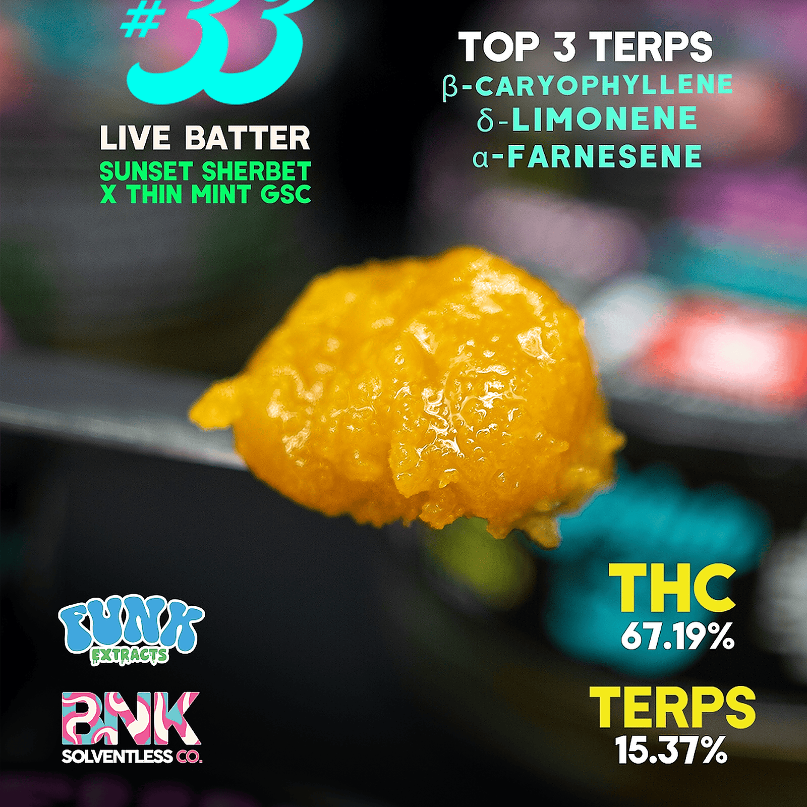 Funk Extracts 2 Gram Gelato 33 Live Batter Leafly