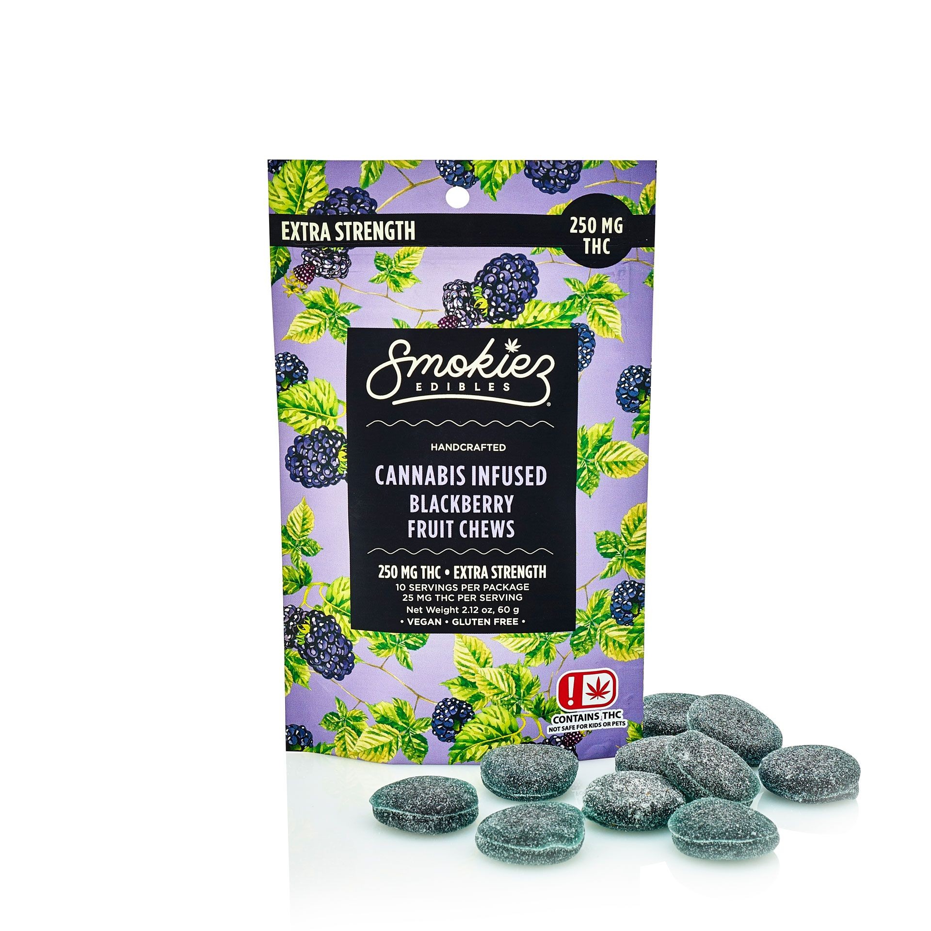 Smokiez Edibles: Blackberry Fruit Chews, 250mg THC - OK | Leafly