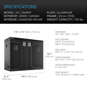 Photo of AC Infinity Tent & Ventilation Kit | 4’ x 8’