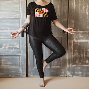 Photo of Charcoal Black Ladies Slouchy Tee