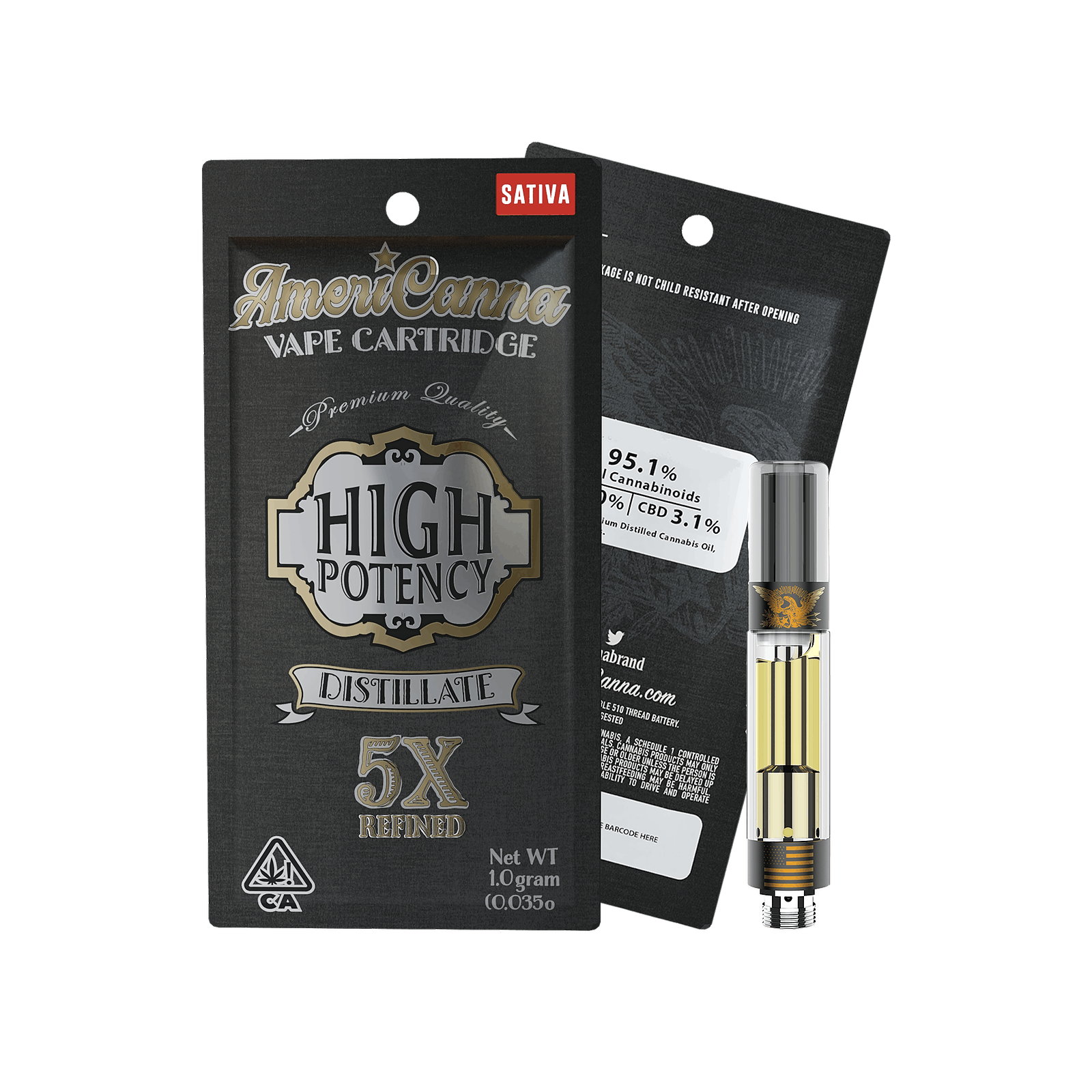 AmeriCanna: Green Crack High Potency Distillate Vape Cart | Leafly