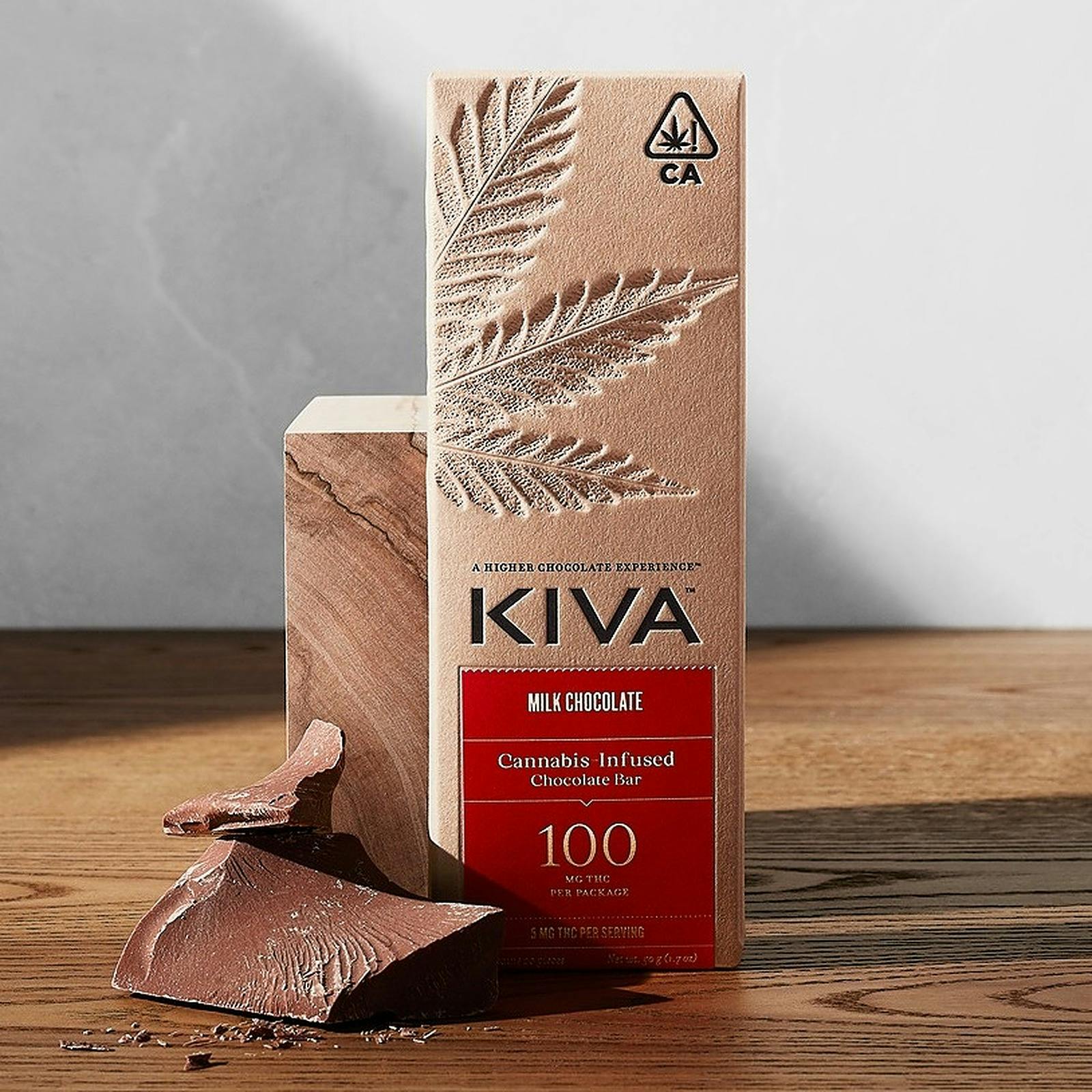 Kiva: 5mg Kiva 'Milk' Chocolate Bar 100mg THC total | Leafly