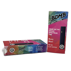 Photo of BOMB Berry Blast Live Resin Hemp D-8-THC Disposable Vaporizer