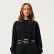 Product image for Afends Womens Homebase - THC Essentials - Hemp Cropped Crew Neck Jumper - Black