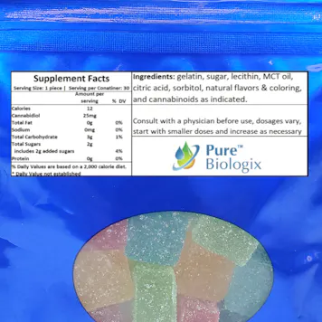 Photo of 25mg CBD Gummy Cubes - Mixed Fruit 12 Count