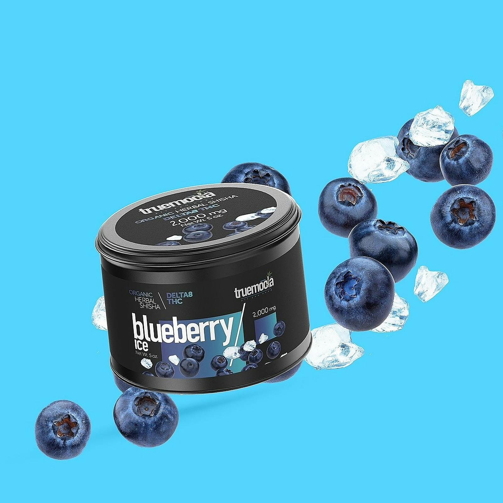 Truemoola 2000mg Blueberry Ice Organic Herbal Shisha Leafly