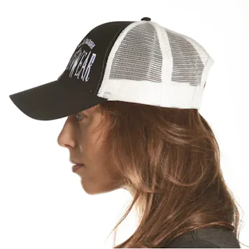 Photo of TRUCKER BLACK/WHITE MESH, WEED TO WEAR HIGHER, UNISEX CAP