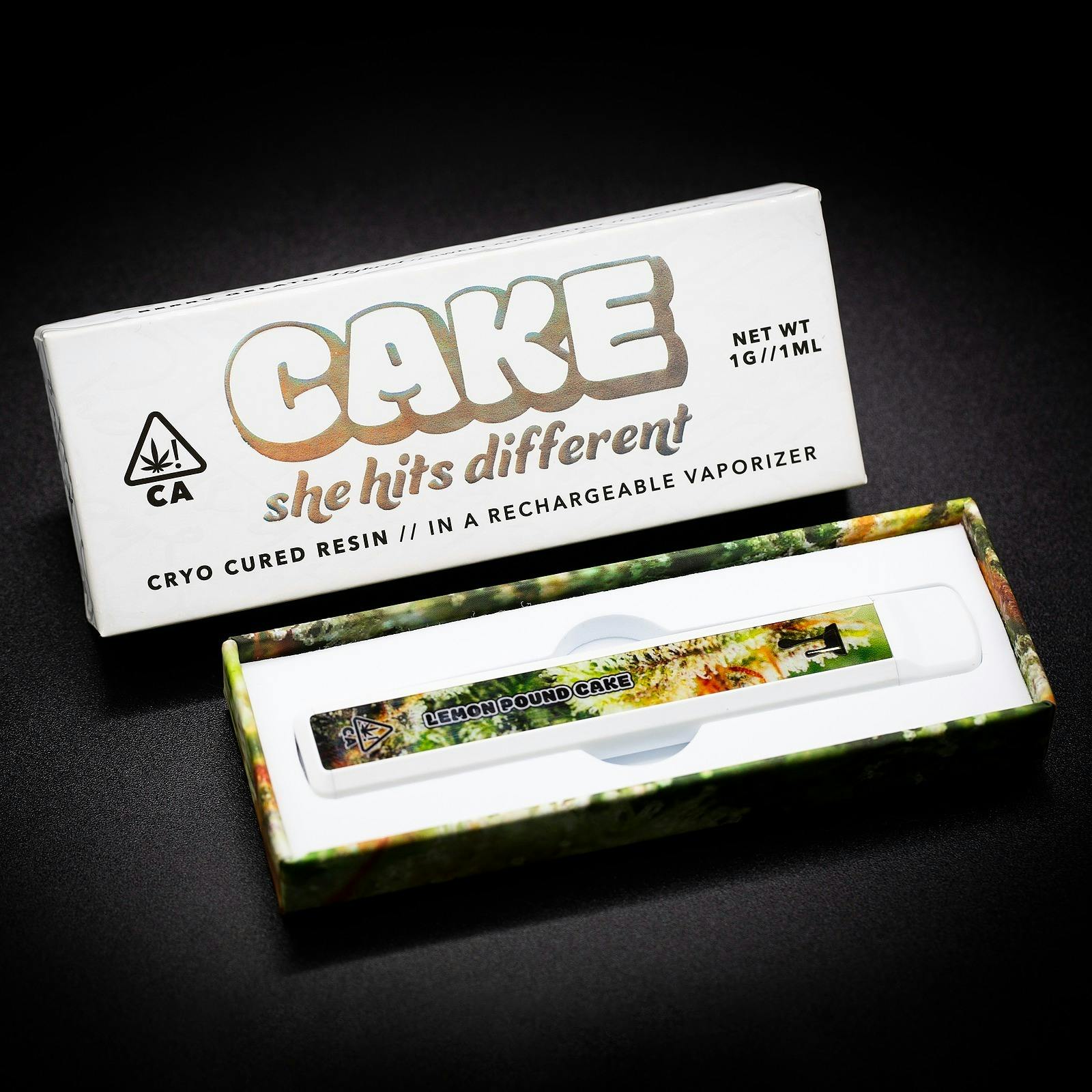 CAKE she hits different Cryo Cured Resin Lemon Pound Cake Disposable 1G Leafly