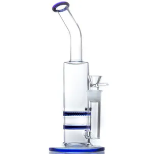 Photo of 14" Bent Neck Double Honeycomb Perc Water Pipe