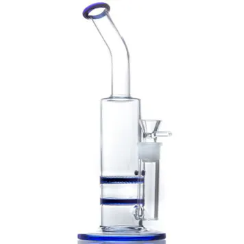 Photo of 14" Bent Neck Double Honeycomb Perc Water Pipe