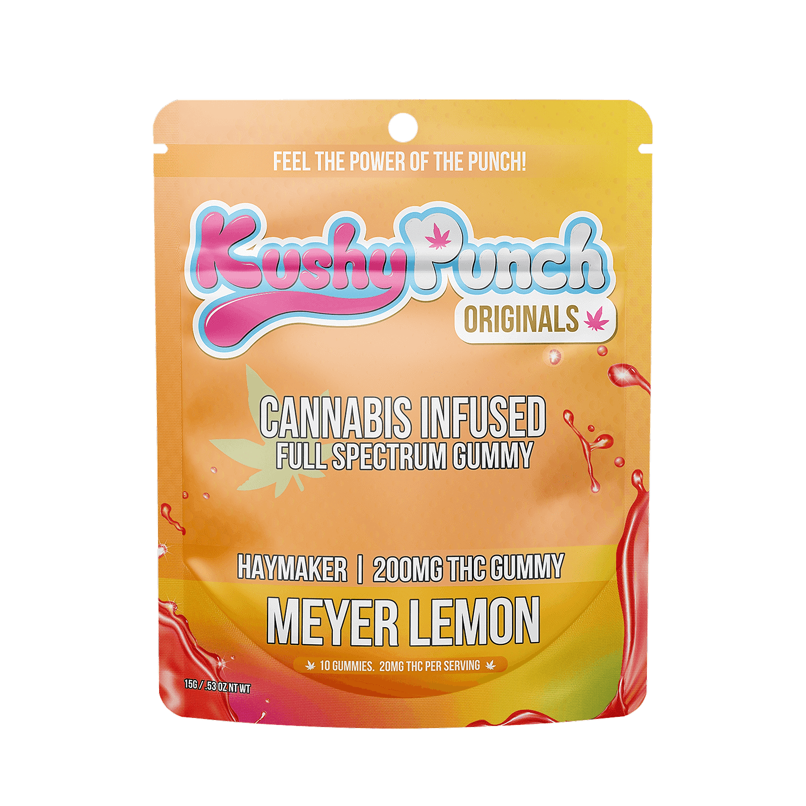 Kushy Punch KUSHY PUNCH HAYMAKER MEYER LEMON GUMMY 200MG Leafly