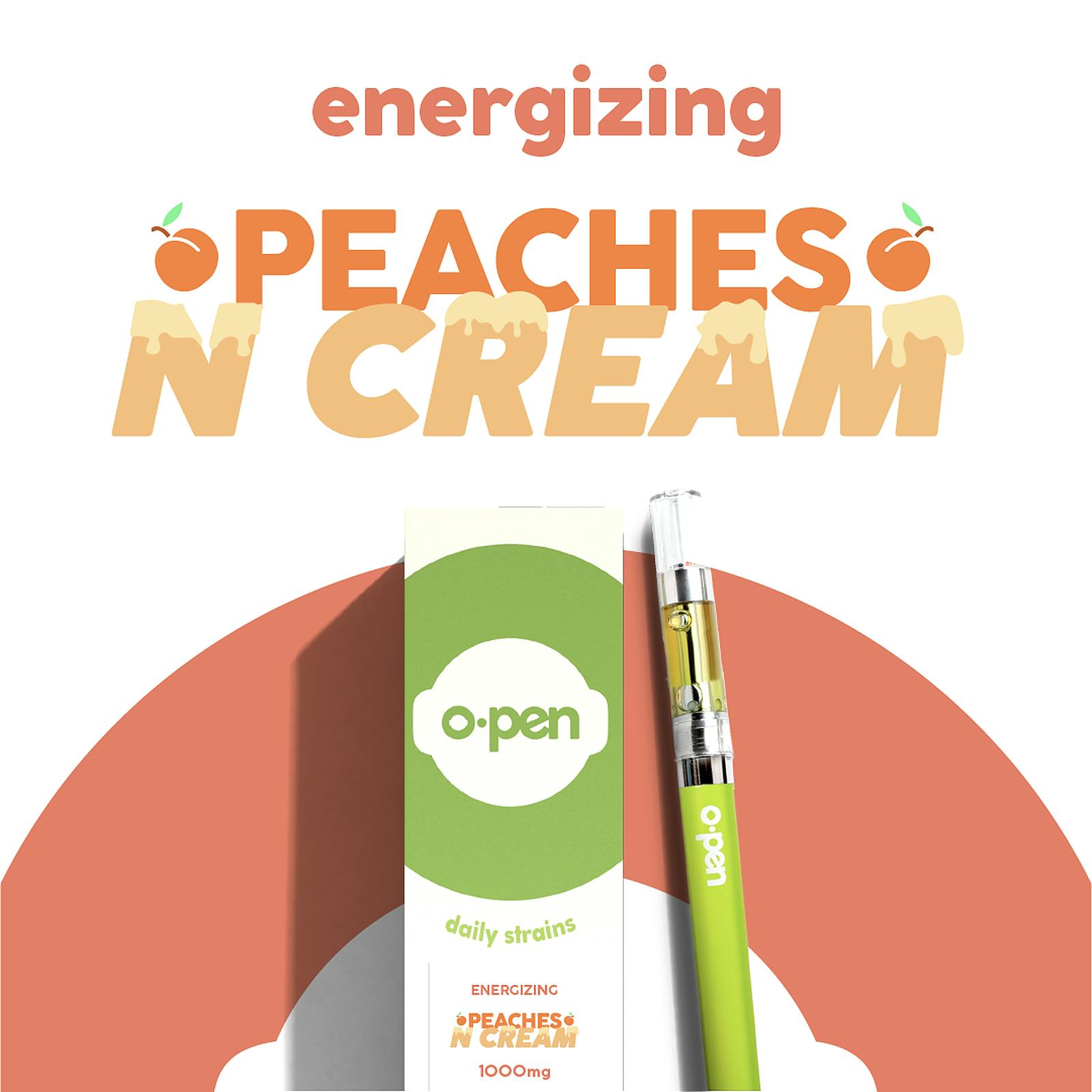O.pen O.pen Daily Strains Peaches n Cream (Energizing) 1000mg Leafly