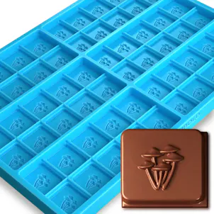 Photo of Mushroom Candy Bar Mold, Blue, 6 Cavity