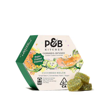 Photo of Cucumber Melon Crystal-Coated Solventless Hash Gummies