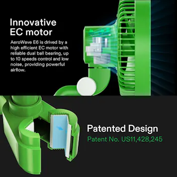 Photo of VIVOSUN AeroWave E6 Clip-on Fan, Green, 2-Pack