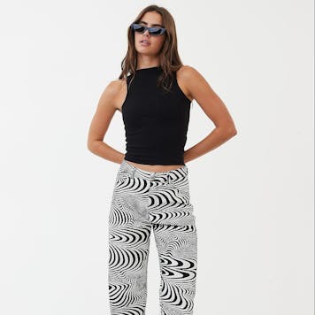 Photo of Afends Womens Broccoli - Hemp Wide Leg Pants - Black