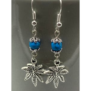 Photo of Handmade Cannabis Leaf Earrings.