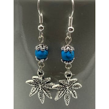 Photo of Handmade Cannabis Leaf Earrings.