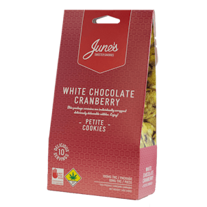 Photo of June’s White Chocolate Cranberry Petite Cookies : 100mg THC 10 Pack