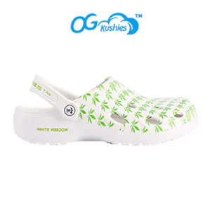 Photo of OG Kushies Unisex Clogs Shoes Slippers Sandals in White Weedow
