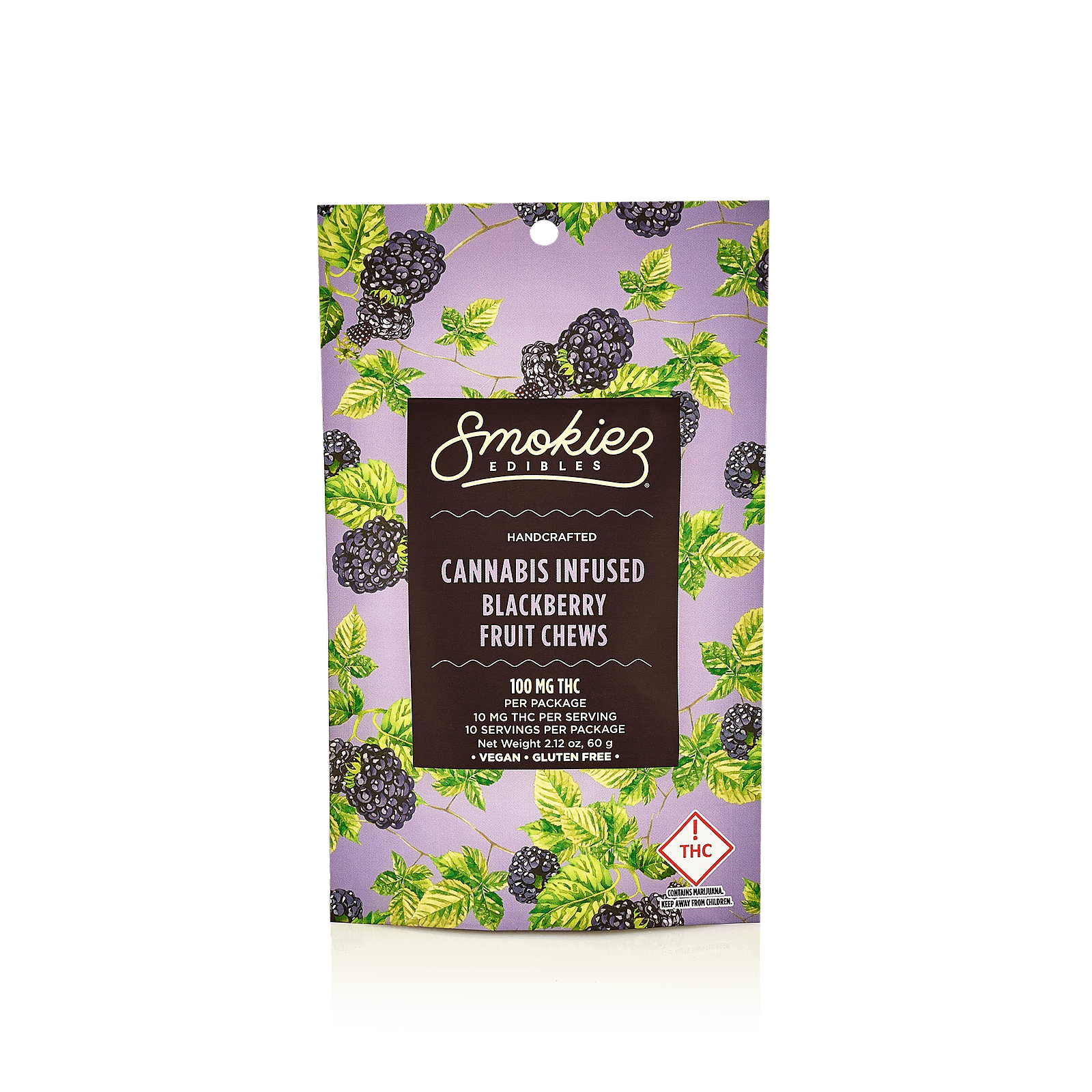 Smokiez Edibles Smokiez INDICA Blackberry Fruit Chews 100mg 10pk OH Leafly