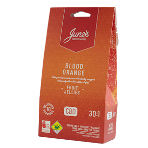 Photo of June’s 30:1 Blood Orange Fruit Jellies : 300mg CBD + 10mg THC 10 Pack