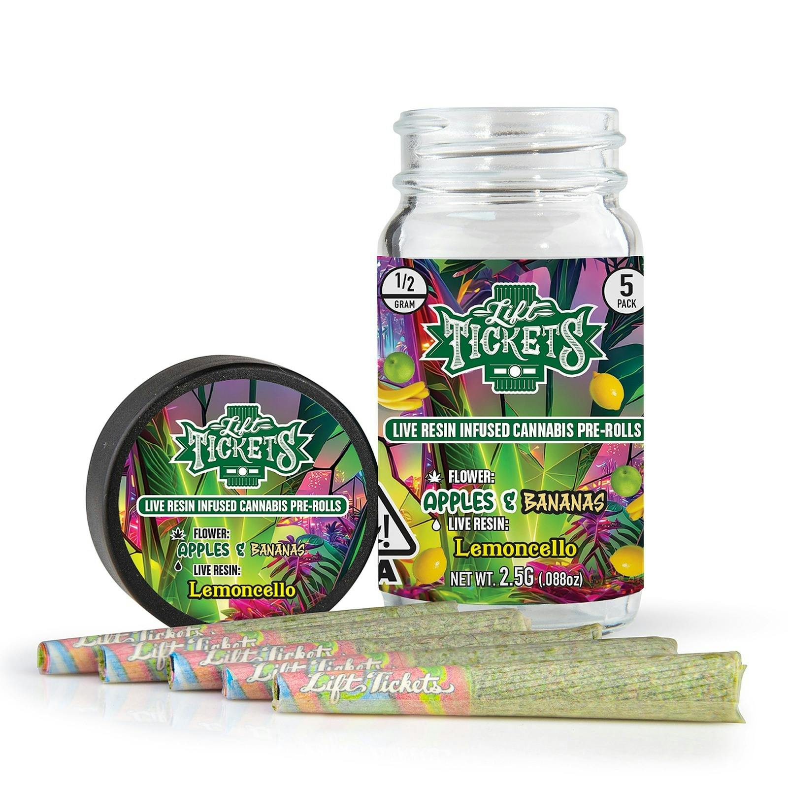 Lift Tickets 05g Infused Pre Roll Multipack 5 Apples And Bananas X Lemoncello Leafly 3494