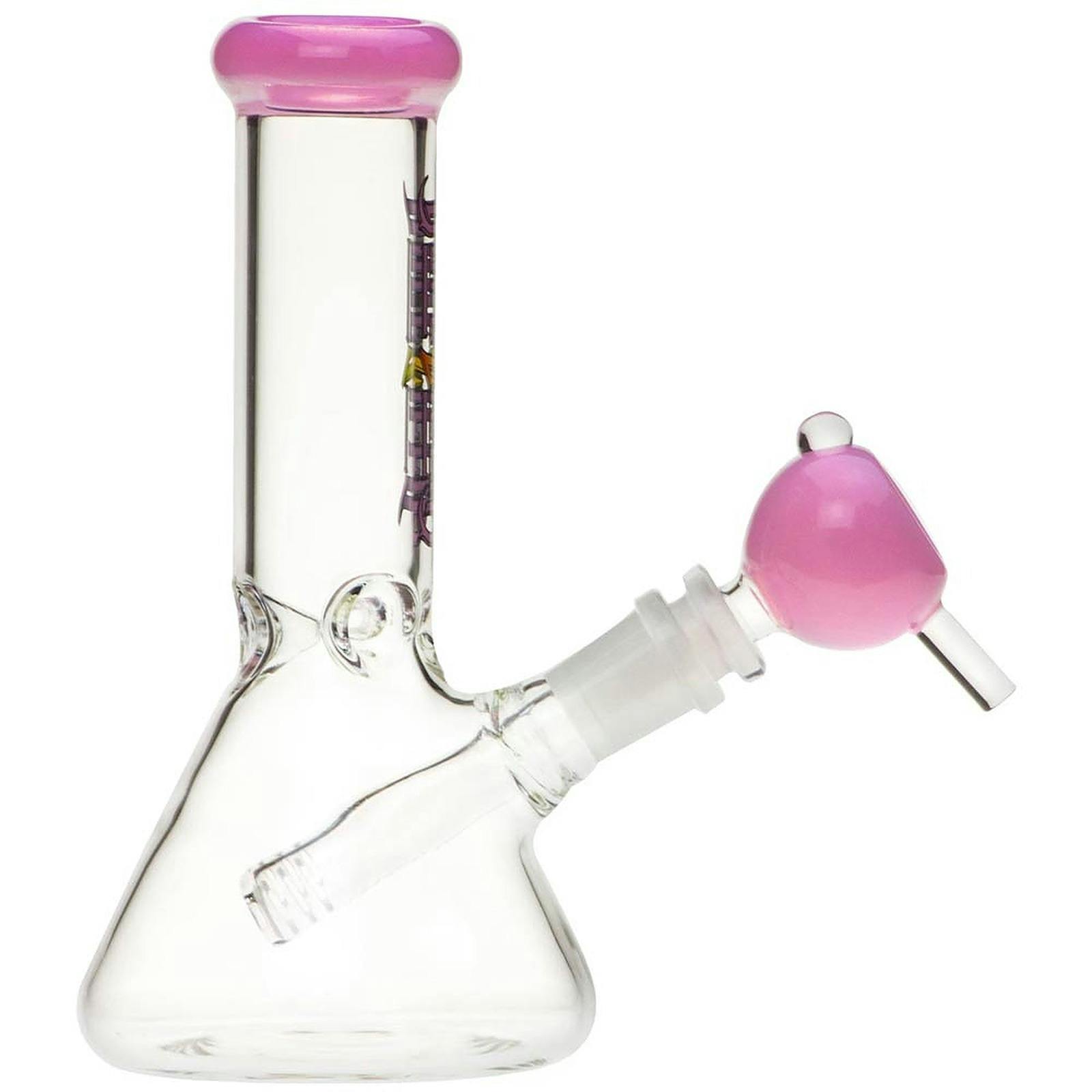 Waterbeds 'n' Stuff Dopezilla 7" Lil Zilla Beaker Bong Milky Pink Leafly