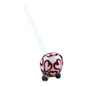 Photo of 13″ White Gandalf Pipe w/ Hearts