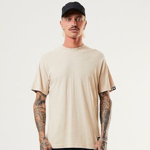 Photo of Afends Mens Classic - THC Essential - Hemp Retro T-Shirt - Bone